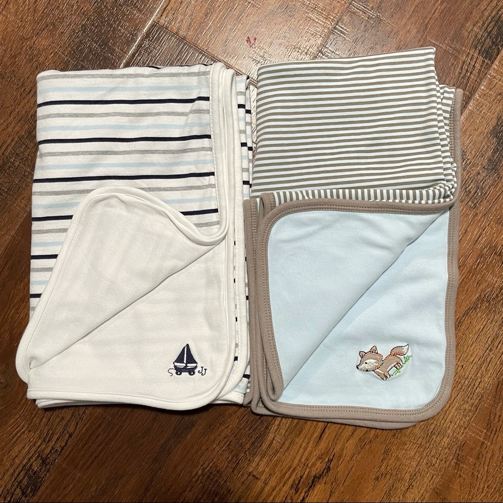 Janie and Jack + Little me baby reversible blanket